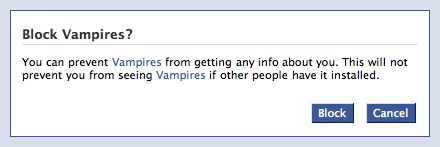 Block Facebook Vampires application