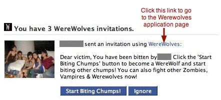 Facebook Werewolves application