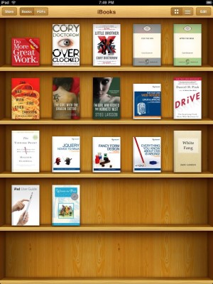 The iBooks bookshelf